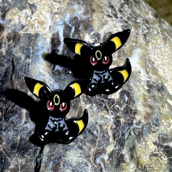 3 For $35 Pokemon Umbreon Stainless Steel Enameled Stud Character Earrings - Picture 6 of 6